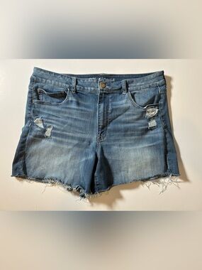 American Eagle Hi-Rise Shortie Distressed Denim Shorts